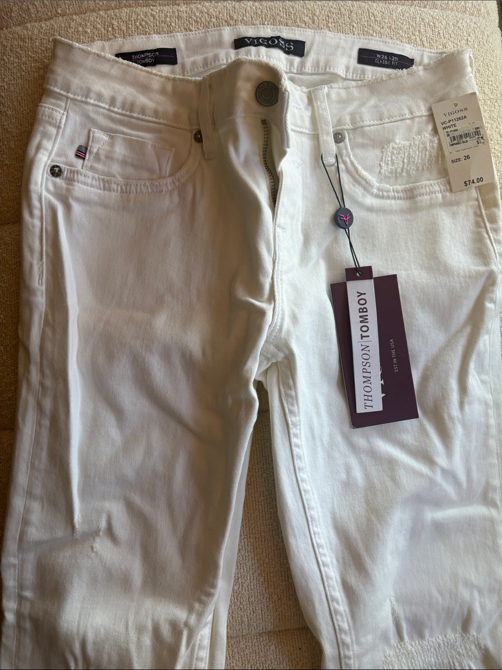 Vigoss Thompson Tomboy White Skinny Jeans